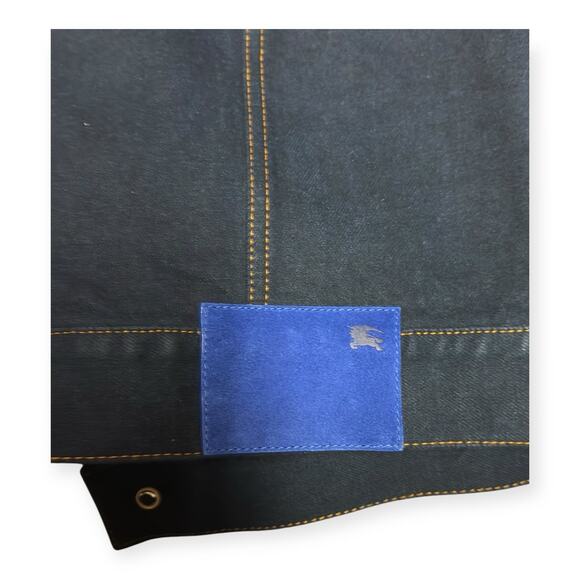 Mens London Navy Blue Denim Flocked Jacket XL $ 1790 Msrp - Picture 10 of 16